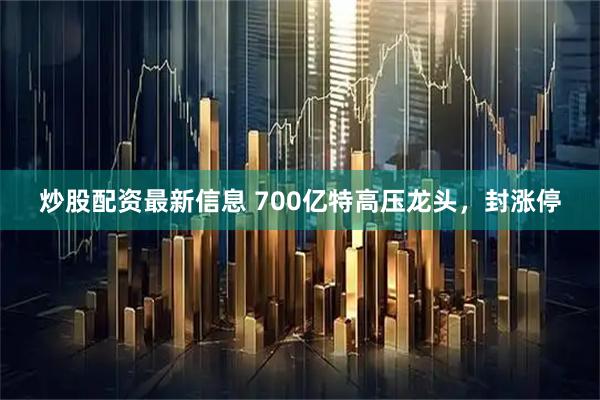 炒股配资最新信息 700亿特高压龙头，封涨停